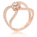 Avera 0.4ct Cubic Zirconia Delicate Floral Wrap Ring in Pink by Avera Group
