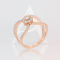 Avera 0.4ct Cubic Zirconia Delicate Floral Wrap Ring in Pink by Avera Group