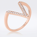 Avera Michelle 0.2ct Cubic Zirconia Delicate V-Shape Ring by Avera Group