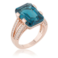 Avera Rema 8.6ct Emerald Classic Cocktail Ring in Turquoise Aqua by Avera Group