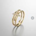 Avera Francis 0.08ct CZ Contemporary Cross Ring in Gold by Avera Group