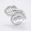 Avera Lina 0.4ct Cubic Zirconia Leaf Wrap Ring in Silver by Avera Group
