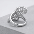 Avera Lina 0.4ct Cubic Zirconia Leaf Wrap Ring in Silver by Avera Group