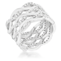Avera Contemporary 0.88ct Cubic Zirconia Twist Wide Cocktail Ring by Avera Group
