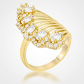 Avera Natalie 2.15ct Cubic Zirconia 14k Gold Contemporary Cocktail Ring by Avera Group