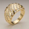 Avera Shayla 0.95ct Cubic Zirconia 14k Contemporary Dome Ring by Avera Group