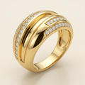 Avera Shayla 0.95ct Cubic Zirconia 14k Contemporary Dome Ring by Avera Group