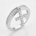 Avera Christine 0.2ct Cubic Zirconia Cross Charm Ring by Avera Group