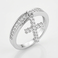 Avera Christine 0.2ct Cubic Zirconia Cross Charm Ring by Avera Group