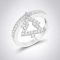 Avera Christmas Tree 0.3ct CZ Holiday Charm Ring Size 5 Silver by Avera Group