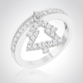Avera Christmas Tree 0.3ct CZ Holiday Charm Ring Size 5 Silver by Avera Group