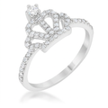 Avera Elina 0.36ct Cubic Zirconia Simple Crown Ring in Silver Tone by Avera Group
