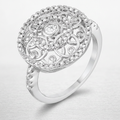 Avera Interlocking Circles Ring with Cubic Zirconia in Silver by Avera Group