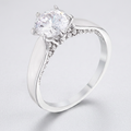 Avera 1.56Ct Contemporary Plated Cubic Zirconia Solitaire Ring by Avera Group