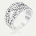 Avera .4Ct Plated Classic Twist Wide Cz Ring by Avera Group