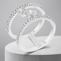 Avera .86Ct Plated Floating Bubbles Cz Ring by Avera Group