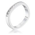 Avera .9Ct Channel Set Princess Cut Plated Square Shaped Stackable Band by Avera Group