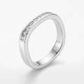 Avera .9Ct Channel Set Princess Cut Plated Square Shaped Stackable Band by Avera Group