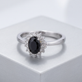 Avera Petite Oval Ring With Black Cubic Zirconia by Avera Group
