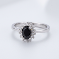 Avera Petite Oval Ring With Black Cubic Zirconia by Avera Group