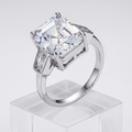 Avera 9.71 Ct Triple Stone Emerald Cut Cubic Zirconia Ring by Avera Group