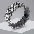 Avera Hematite Cz Alternating Baguette Round Eternity Band by Avera Group
