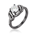 Avera Hematite Round Parallel Pave Twist Ring by Avera Group