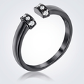 Avera Hematite Petite Cz Open Cuff Ring by Avera Group