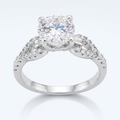 Avera 2.11Ct Round Cut Cubic Zirconia Petite Ribbon Engagement Ring by Avera Group