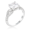 Avera 2.11Ct Round Cut Cubic Zirconia Petite Ribbon Engagement Ring by Avera Group