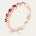 Avera Septem Multi-Color Princess Cut Half Eternity Band by Avera Group