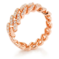 Avera Cz Round Cut Flexible Chain Ring In Pink by Avera Group