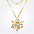 Avera Contemporary Cz Snowflake Necklace In Gold Tone by Avera Group