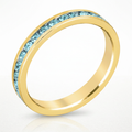 Avera Stylish Stackables Aqua Crystal Gold Ring by Avera Group