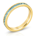Avera Stylish Stackables Aqua Crystal Gold Ring by Avera Group