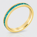 Avera Stylish Stackables Turquoise Crystal Gold Ring by Avera Group