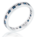 Avera Clear and Blue Alternating Crystal Eternity Ring by Avera Group