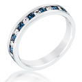 Avera Clear and Blue Alternating Crystal Eternity Ring by Avera Group