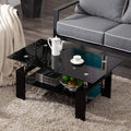 Living Room Rectangle Glass Coffee Table by DailySale