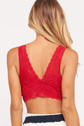Scalloped Lace V Neck Padded Bralette by Boutique 23