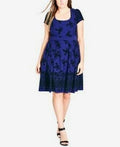 City Chic Womens Plus Pleated Printed, Size 18 by Vanessa Jane