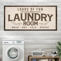 Loads Of Fun Help Wanted Laundry Room Sign by Tailored Canvases