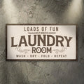 Loads Of Fun Help Wanted Laundry Room Sign by Tailored Canvases