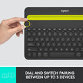 Logitech K480 Bluetooth Multi-Device Keyboard Black by DailySale