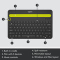 Logitech K480 Bluetooth Multi-Device Keyboard Black by DailySale
