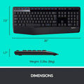 Logitech Wireless Combo Full-Sized Keyboard with Comfortable Right-Handed Mouse (Refurbished) by DailySale