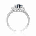 London Blue Topaz Halo Heart Ring by Fine Color Jewels