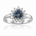 London Blue Topaz Halo Heart Ring by Fine Color Jewels