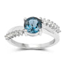 London Blue Topaz Pave Engagement Ring
