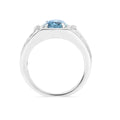 London Blue Topaz Sterling Silver Unisex Ring by Fine Color Jewels
